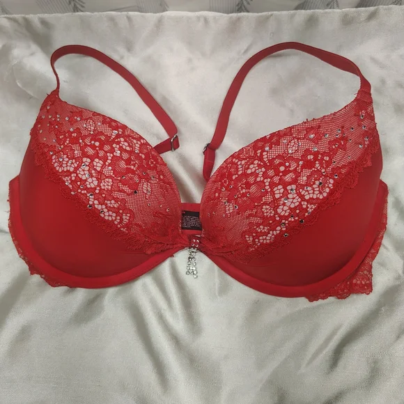 Victoria's Secret Scarlet Lace Push-Up Bra 32D - Picture 1 of 5